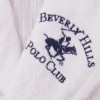 Beverly Hills Polo Club, Halat de baie unisex bumbac, marime L/XL, alb, dungi albastru inchis