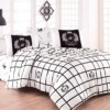 Lenjerie de pat BHP Club din bumbac 100% ranforce cu design în carouri alb-negru