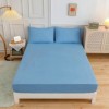 Cearceaf cu elastic + 2fete perna, bumbac 100% ranforce, 160x200cm+28cm, Albastru