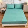 Cearceaf cu elastic + 2fete perna, bumbac 100% ranforce, 160x200cm+28cm, Verde