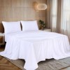 Cearceaf pat 260x280cm alb XXL din bumbac percale