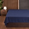 Cearceaf pat dublu 240x260 cm bumbac satinat premium Albastru First Choice