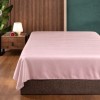 Cearceaf pat dublu 240x260 cm bumbac satinat premium Roz Pudra First Choice