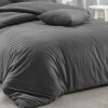 Cearceaf pilota bumbac satinat 200x220cm, Nazenin Home, Line Antracit