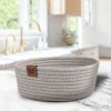 Coș de depozitare rotund Tropik Home, din bumbac gri, pentru organizare eficientă, ideal pentru diverse utilizări în casă