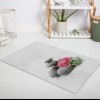 Covoraș baie 3D 50x80cm model Spa cu pietre gri și orhidee roz
