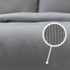 Cuvertura pat dublu 200x220cm cu textura tip fagure, culoare gri, cu doua fete de perna asortate