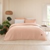 cuvertura bumbac stonewashed Majoli Manu Ballet roz piersica 220x240 cm cu 2 fete de perna