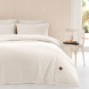cuvertura bumbac stonewashed Majoli Manu Dove ecru 220x240 cm cu 2 fete de perna