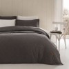cuvertura bumbac stonewashed Majoli Manu Solid gri antracit 220x240 cm cu 2 fete de perna