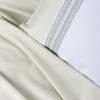 Set Lessy Verde– cuvertură pique 60 % bumbac / 40 % bambus, cearceaf și 4 fețe de pernă brodate