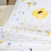 Cuvertura bumbac cu flori galbene si bleu, Dolce Galben, cearceaf si fete de perna