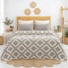Cuvertura muselina Sonia gri 240x260cm Saheser Home, model geometric