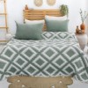 Cuvertura din muselina 240x260 cm Sonia Verde cu model geometric