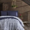 Cuvertura jacquard cu franjuri bumbac 100%, 240 x 260cm, Eponj Home, Nish - Dark Blue