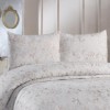 cuvertura pat crem catifelata jacquard chenille Slayka 230x240 cm cu 2 fete de perna