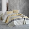 Cuvertura matlasata bumbac 100% 220x240cm + 2 fete perna, Bahar Home, Ivory