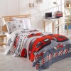 Cuvertura subtire bumbac 100%, 1 persoana, 160 x 235 cm, Eponj Home, Crazy - Red