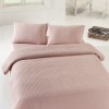Cuvertura subtire bumbac 100%, 200 x 240 cm, Eponj Home, Burumcuk Roz Pudra