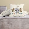 Fata perna decorativa 45x45 cm bumbac 100 model Feta cu iepurasi si imprimeu jucaus
