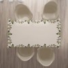 Fata de masa 140x180 cm cu flori crem si bordura verde, model Grok