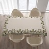 Fata de masa 140x180 cm cu flori crem si bordura verde, model Grok