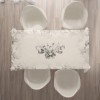 Fata de masa 140x320 cm cu imprimeu floral crem si gri Zenya, Club Cotton