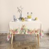 Fata de masa 140x220cm, bumbac 100%, cu model floral pe fundal roz pal, Vinca