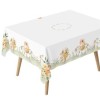Față de masă bumbac 100%, 140x180 cm, model cu iepurași și flori pastelate Londy