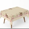 Fata de masa 140x180cm, bumbac 100%, cu iepurași și detalii florale, model Maddi