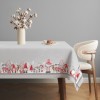 Față de masă Crăciun Gnomi, bumbac 100%, 140x220cm, cu gnomi, reni și decorațiuni de Crăciun