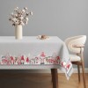 Fata de masa Craciun Gnomi 140x320cm bumbac 100% cu gnomi si brazi decorati