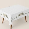 Fata de masa craciun snowy bumbac 100 cu brazi si casute 140x320cm
