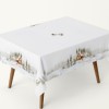 Fata de masa craciun glow bumbac 100% 140x320cm cu cabana si peisaj de iarna