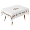 fata de masa craciun cabin bumbac 100% 140x320cm cu cabane si brazi