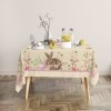 Fata de masa Paste 140x180cm, bumbac 100%, cu iepurași și detalii florale, model Maddi