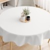 Fata de masa rotunda damasc dungi, bumbac 100%, 160 cm, alba
