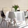 Fata de masa rotunda damasc plain, bumbac 100%, 160 cm, alba
