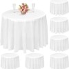Fata de masa rotunda damasc plain, bumbac 100%, 160 cm, alba