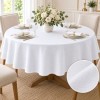 Fata de masa alba rotunda 140cm jacquard, elegant geometric pe masa festiva