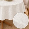 Fata de masa rotunda crem diametru 240 cm cu arabescuri jacquard, fabricata in Romania