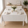 Fata de masa teflonata 120x160 cm alba cu imprimeu ornamental F8