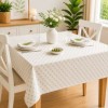 Fata de masa teflonata 160x320 cm model Buline bej pe masa dreptunghiulara mare