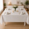 Fata de masa teflonata 160x320 cm crem cu imprimeu floral F15