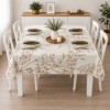 Fata de masa teflonata 160x320 cm cu crengute maro pe fond crem