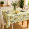 Fata de masa teflonata 160x320 cm cu lamai si frunze in stil mediteranean, fabricata in Romania