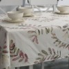 Fata de masa teflonata din bumbac, 140x180 cm, model frunze pastelate in nuante roz si verde