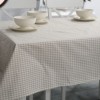 Fata de masa teflonata din bumbac, 140x180 cm, model geometric zig-zag bej pe fundal crem
