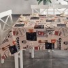 Fata de masa teflonata din bumbac, 160x320 cm, model Cafea V2, antimurdarire