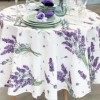 Fata de masa teflonata din bumbac rotunda, cu imprimeu lavanda, diametru 160 cm, antimurdarire